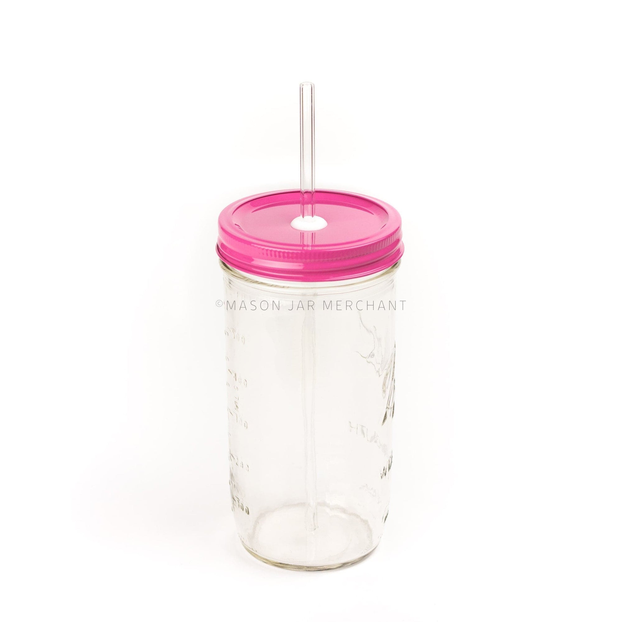 Custom 24 oz. Plastic Mason Jars with Straw