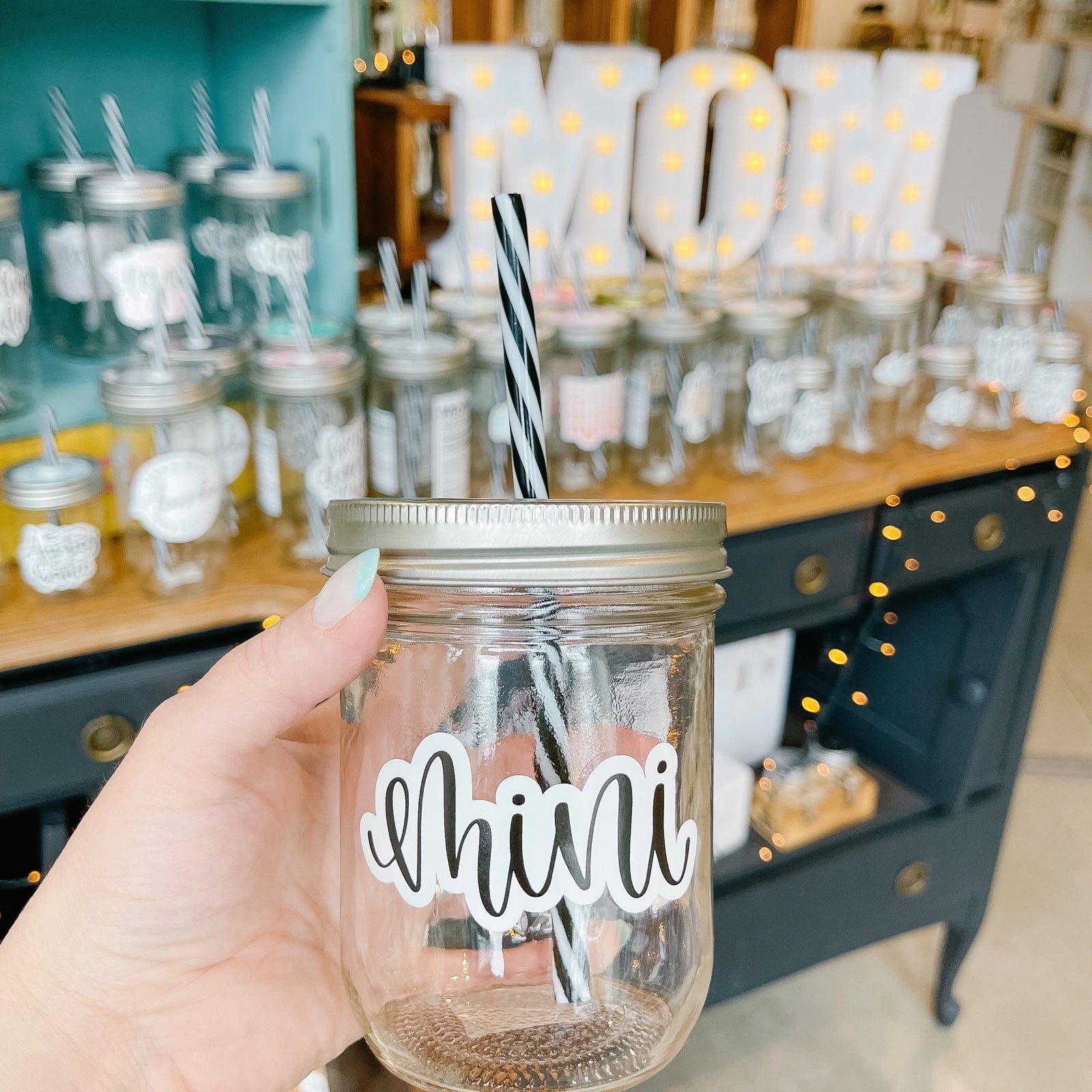 Ball Mason Jar Blender white, red