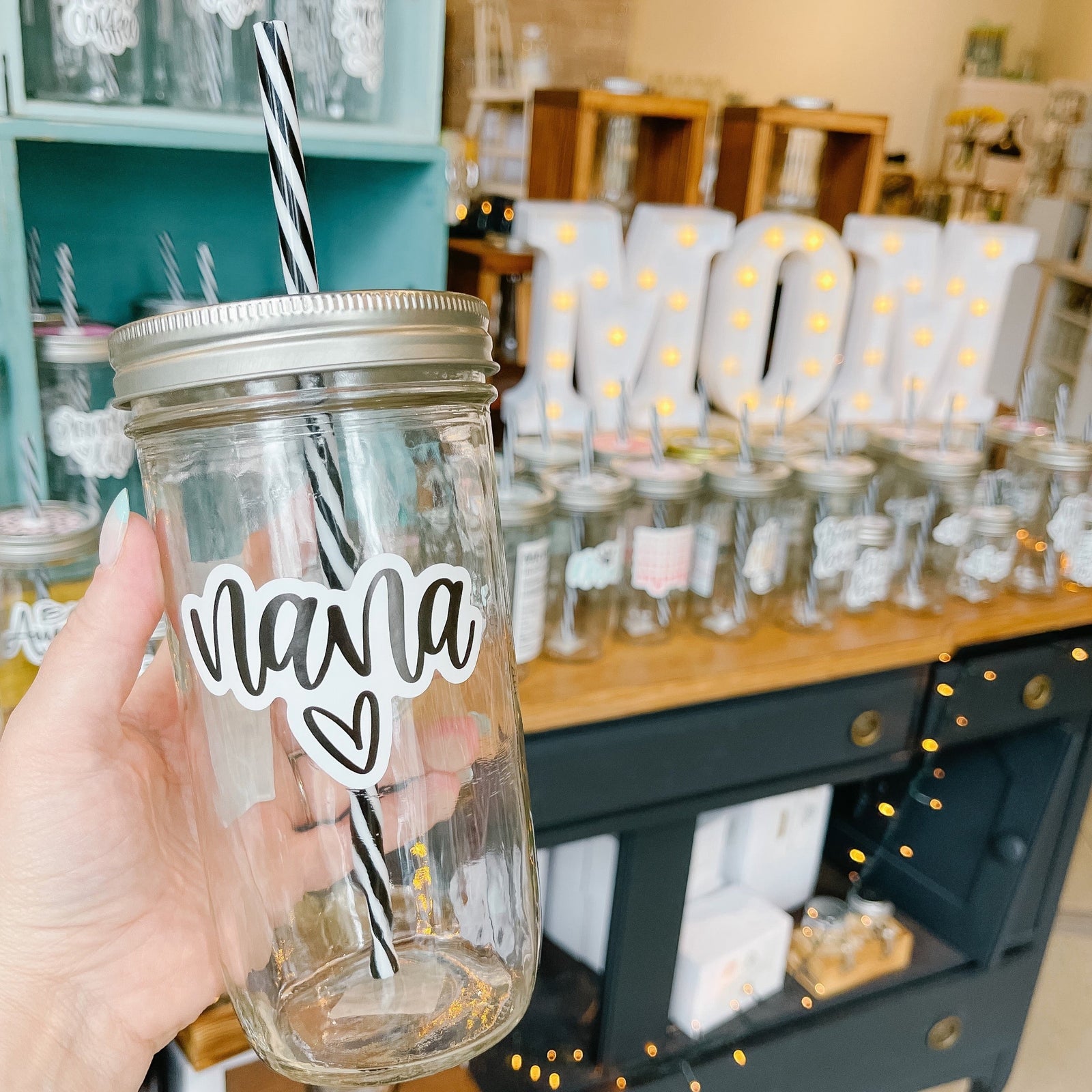 Grandma Life Mason Jar Cup