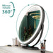 Round Mirror Makeup Vanity Set Desk with Lights - Kasibie