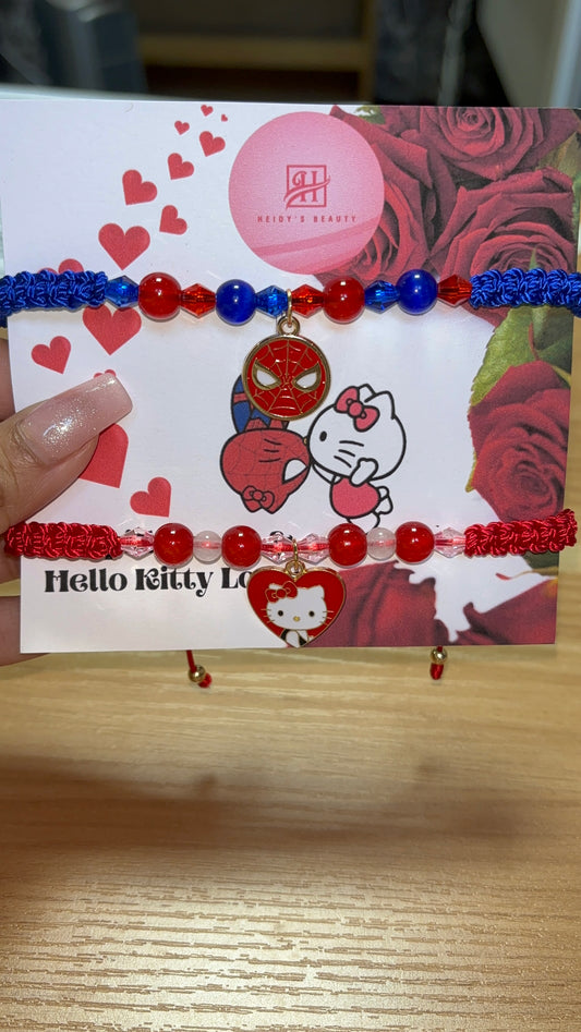 Spiderman & Hello kitty bracelets!! 💕#giftsforher #couples