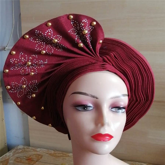 latest aso oke auto gele headtie Already Handmade african Cap Nigerian Wedding Gele women braid turbans Ladies head wraps LIN