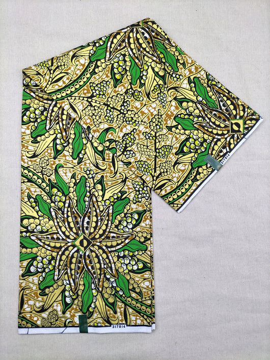 New Nigerian African Wax Fabrics Cotton Print Wrap Batik Ankara High Quality Original Pagne Veritable Super Golden Material M2