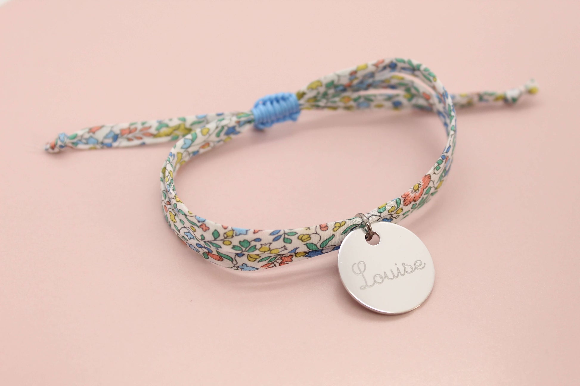 Bracelet liberty gravé personnalisé cordon katie millie leitha - nemeti bijoux