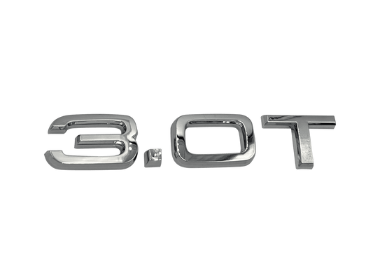Logo emblem quattro gecko trunk wings chrome grey 100x40 mm