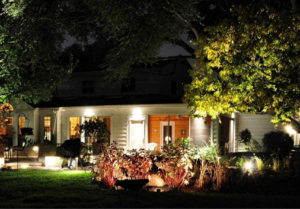 Spotlight lighting - front of home