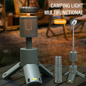 LED Outdoor Camping Lantern, UBS Rechargeable, Adjustable Color Temperature Outdoor Portable Lantern, IP65 Waterproof, Retractab - Quick Click Deals Now