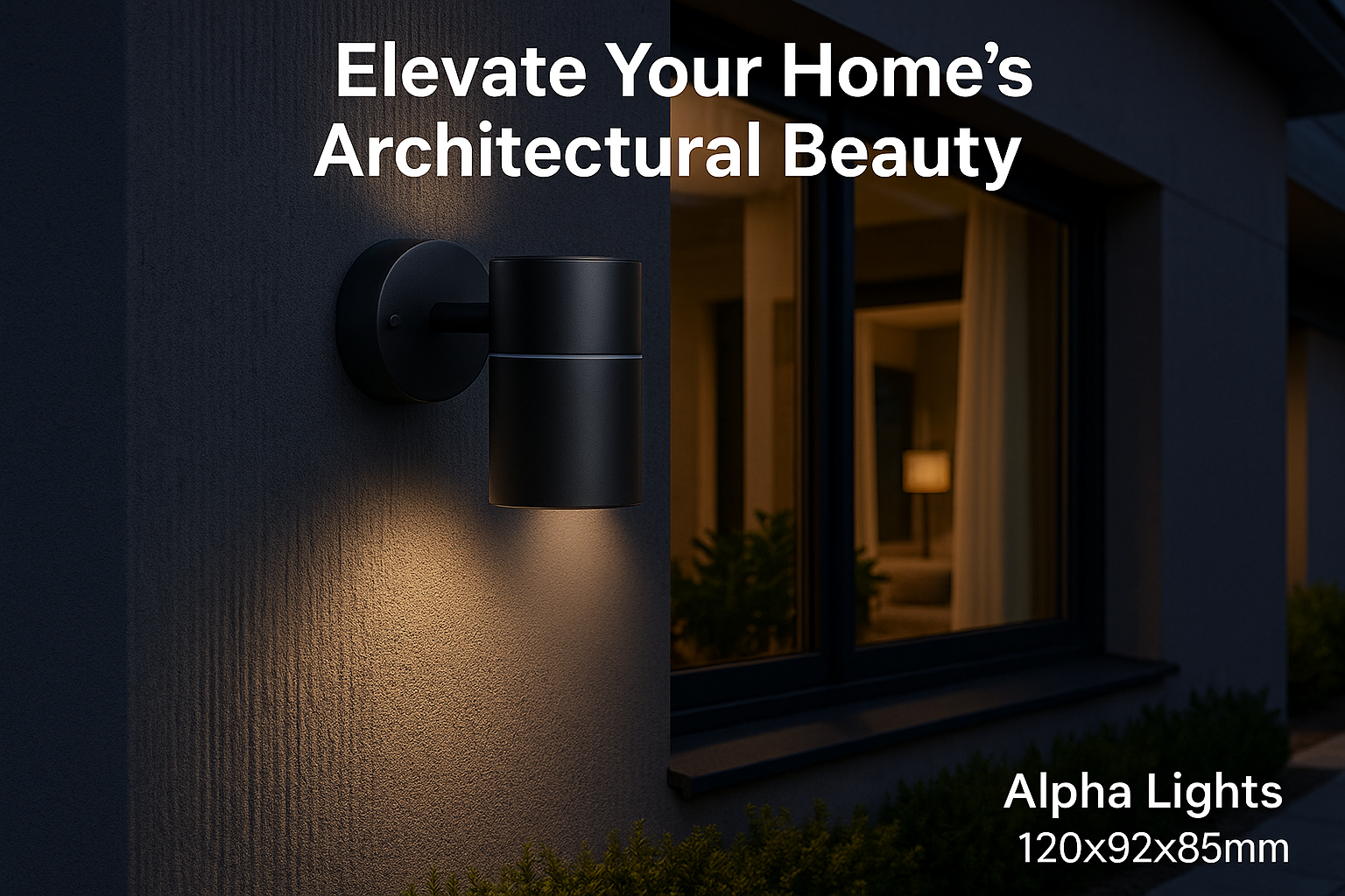 Modern black cylindrical down wall light house exterior architectural beauty