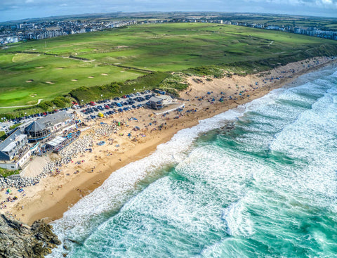 Panoramic views of the stunning Beach Fistral in Newquay, England