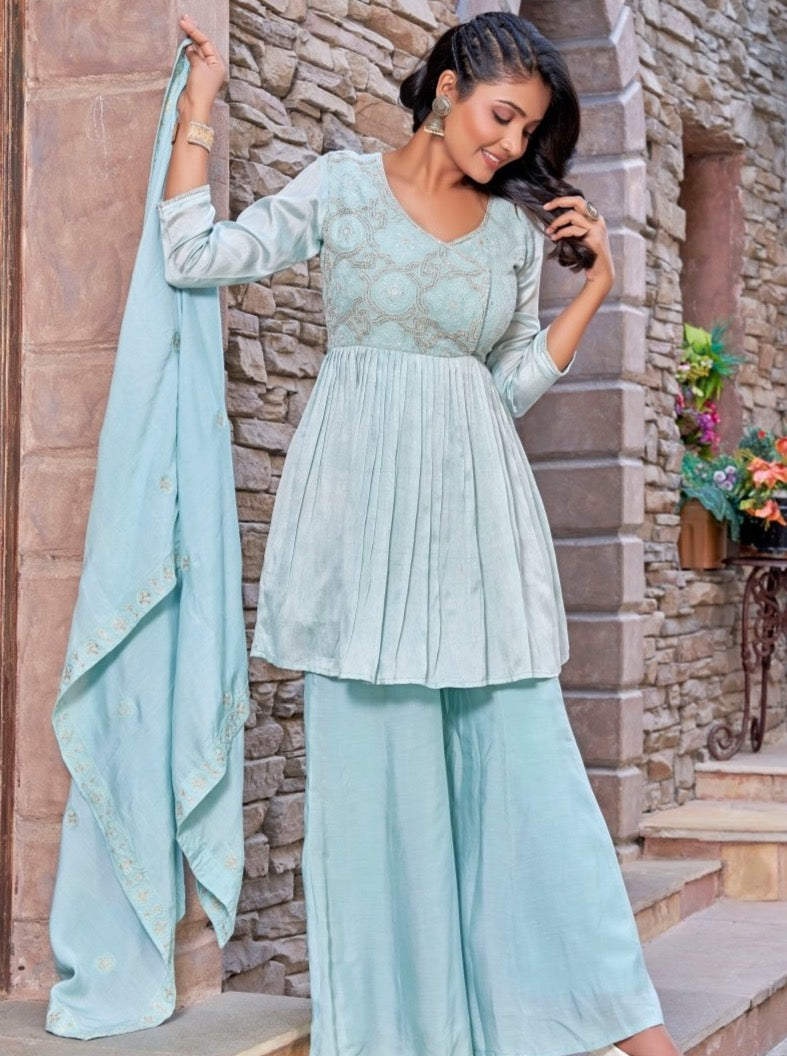 Party Wear Suit Set with Dupatta for Women - Gillori