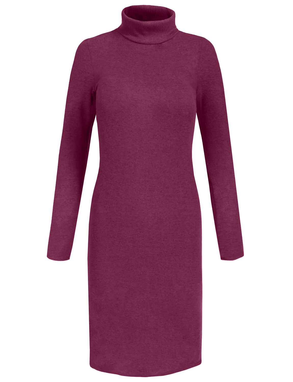 purple turtleneck sweater dress