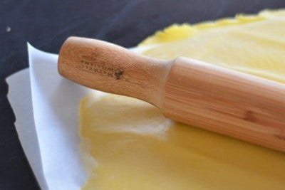 Rolling pin on pastry