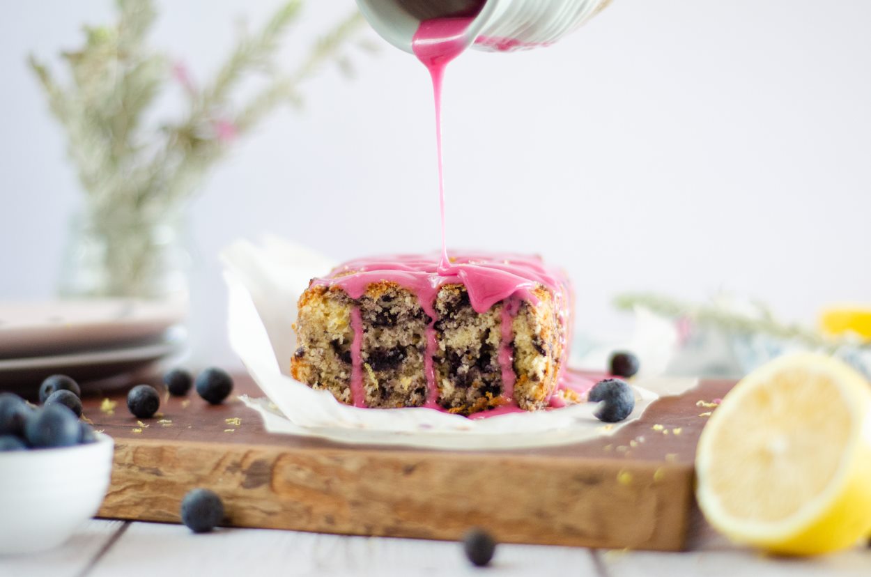 Gluten Free Lemon Blueberry Cake with Drizzle