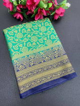 Women Fancy Kanjivaram Jacquard Silk Saree With Blouse Piece