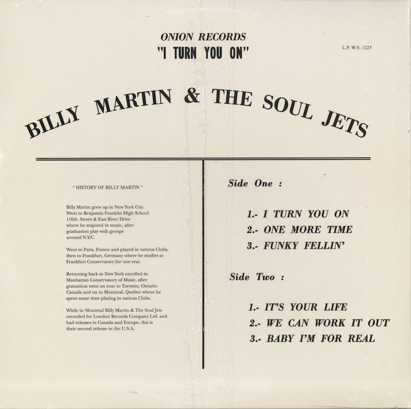 即納送料無料! BILLY MARTIN THE SOUL JETZ agapeeurope.org