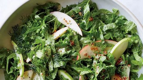 Shredded Greens Apple Salad Mustard Dressing