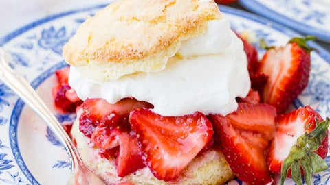 Biscuit Strawberry Shortcake with Creme Fraiche Whipped Cream