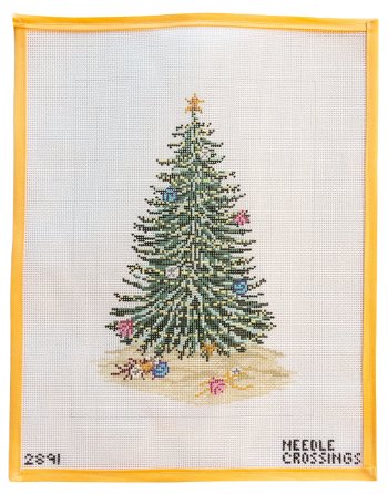 Large Seashell Christmas Tree Needlepoint Canvas