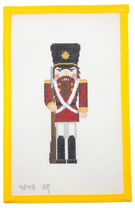 Red Soldier Nutcracker Needlepoint - 18 Mesh