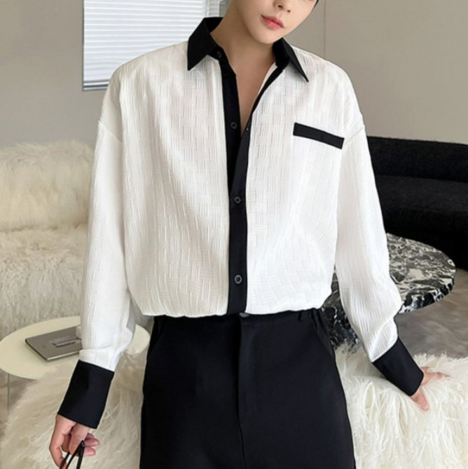 Bicolor Mode Shirt Kbq352 Kbqunq 韓国メンズファッション通販サイト