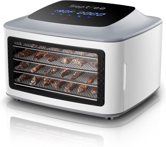 Septree 10 Trays Food Dehydrator for Jerky, Usable Area up to 17ft², 1000W  Detachable Full Stainless Steel Dryer Machine, up to 194℉ Temperature, for