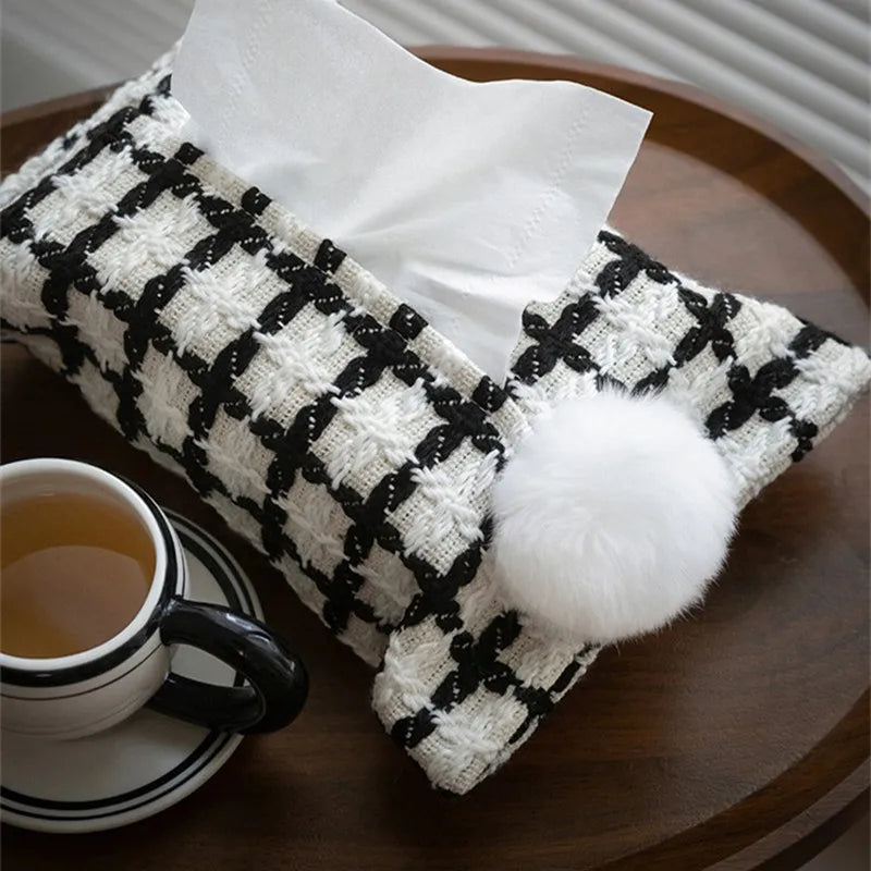 Woven Tissue Cover with Bunny Tail