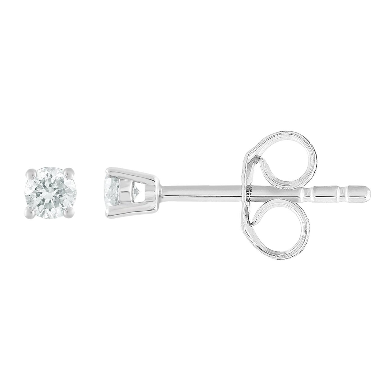 Stud Earrings with 0.10ct Diamonds in 9K White Gold