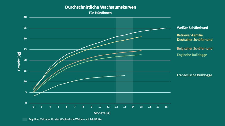 Growth curve female puppies