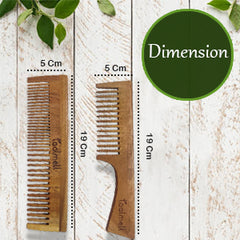 Neem wood handle comb & Neem wood dual tooth comb