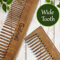 Wide toothed tips in neem wooden combs by taalmell