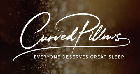 "Curved Pillows logo - the words 'Curved Pillows' stylized in written font."