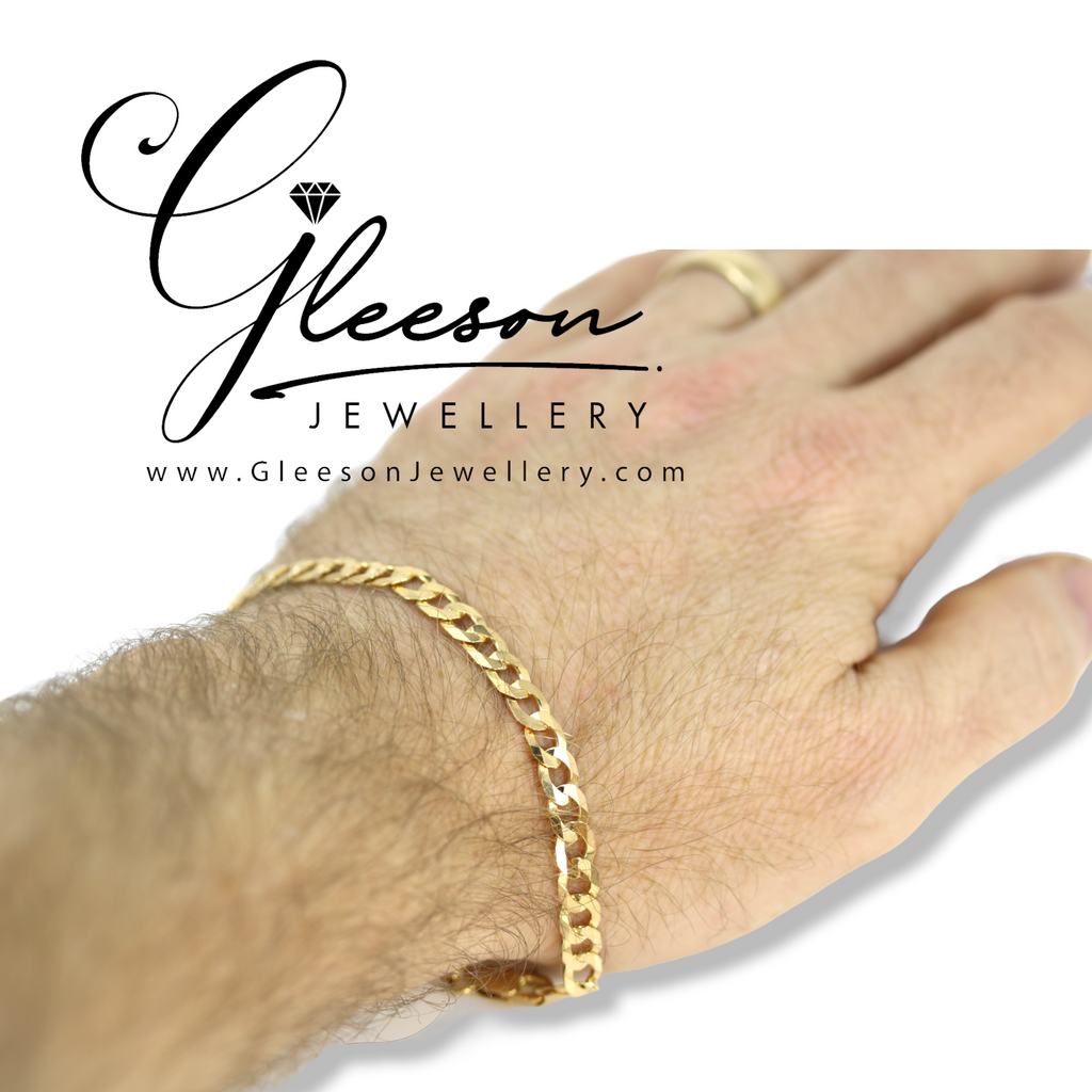 9ct Gold Mens CZ Belcher Bracelet – Daniel Gleeson Jewellers