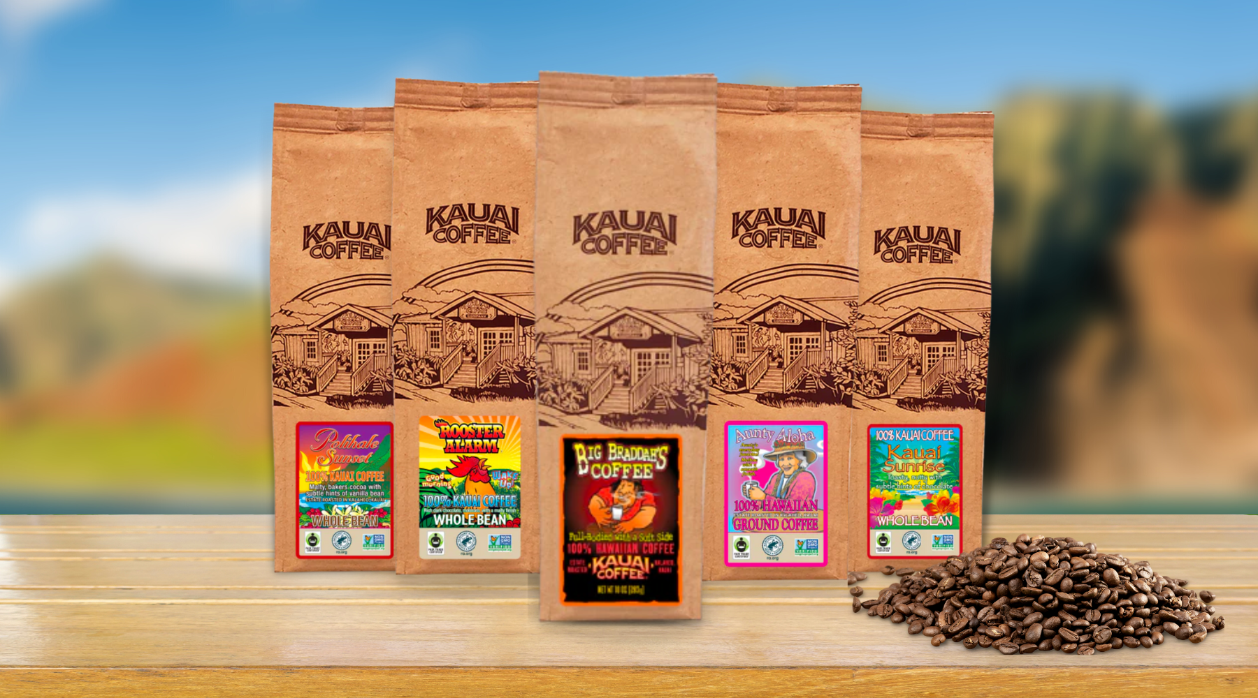 Kauai Coffee Estate Reserve 'Ohana Collection Bags