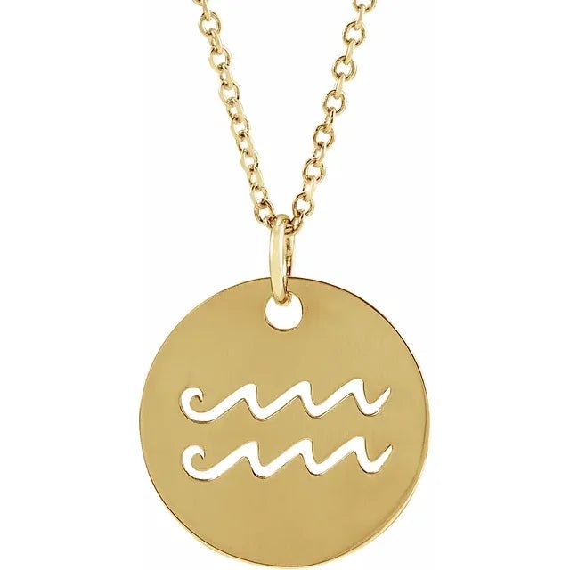 Gold Zodiac Necklace Pendant