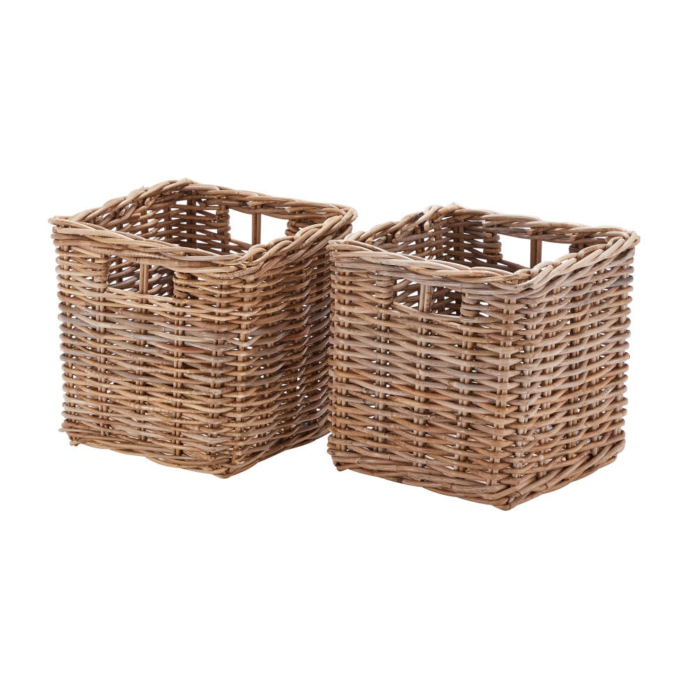 Wovenhill Set of 2 Square Kubu Storage Baskets