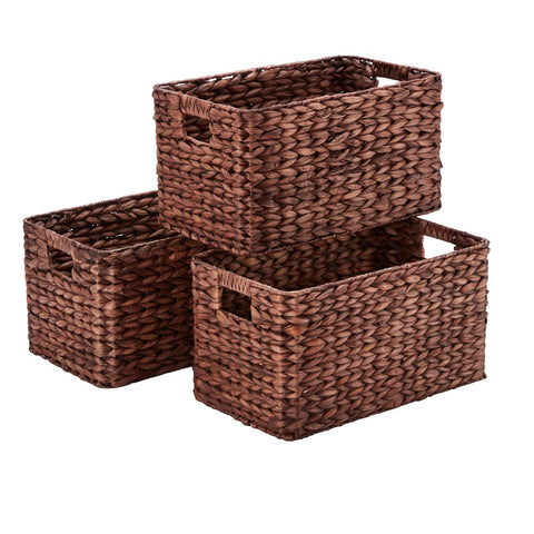 Set of 3 Milton Brown Rattan Storage Baskets