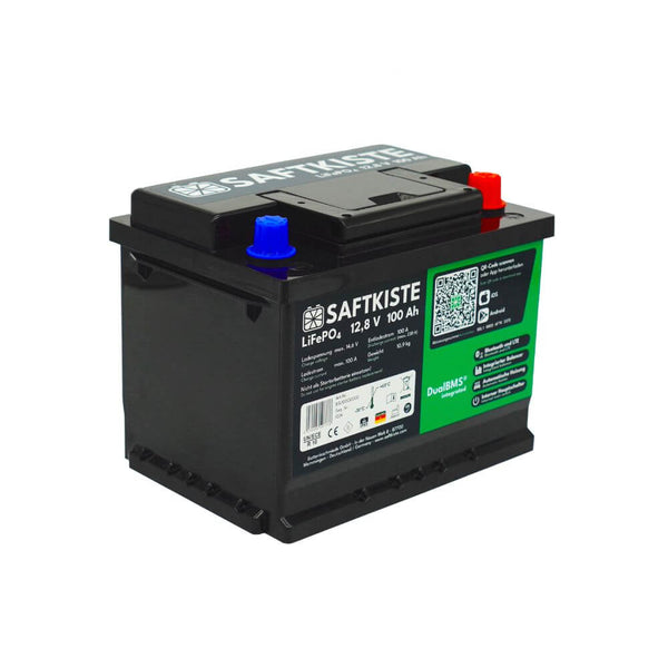 Saftkiste 130Ah LiFePO4 Lithium Batterie Wohnmobil DualBMS mit App  (USt-befreit nach §12 Abs.3 Nr. 1 S.1 UStG), 0% MwSt.