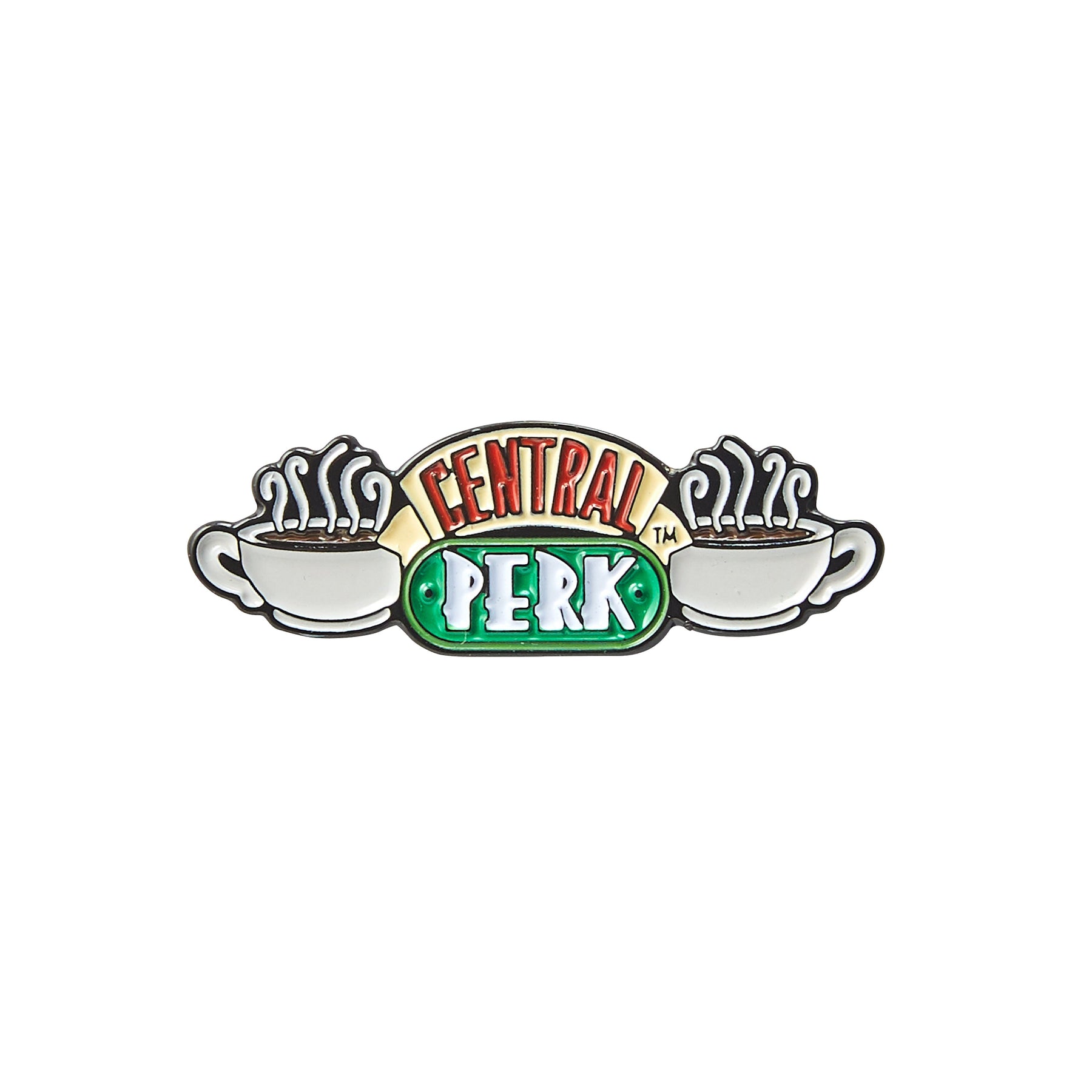 Friends Mug Central Perk Logo Tazza smaltata nera, stampata, 100% acciaio,  smaltata, capacità circa 450 ml÷.