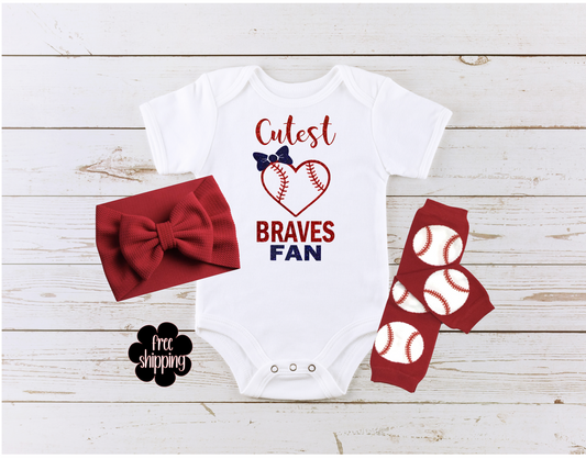 Braves Fan Baby Onesie Infant Shirt Braves Onesie One Piece Handmade Bodysuit