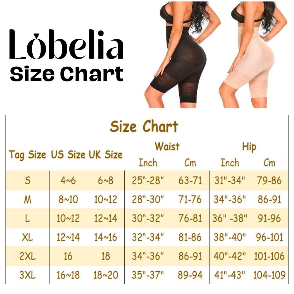 High Waist Trainer Panties Size Chart