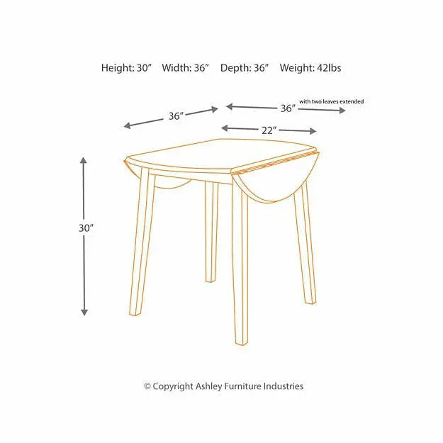 30 round drop leaf table