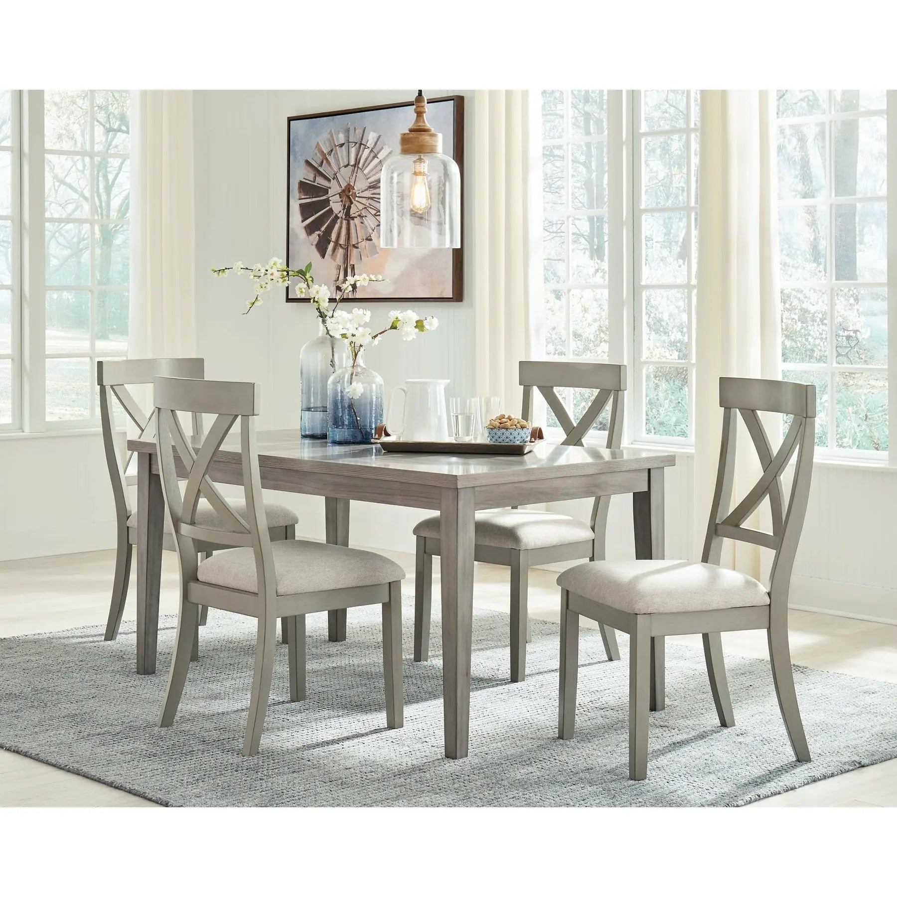 grey wood dining room table