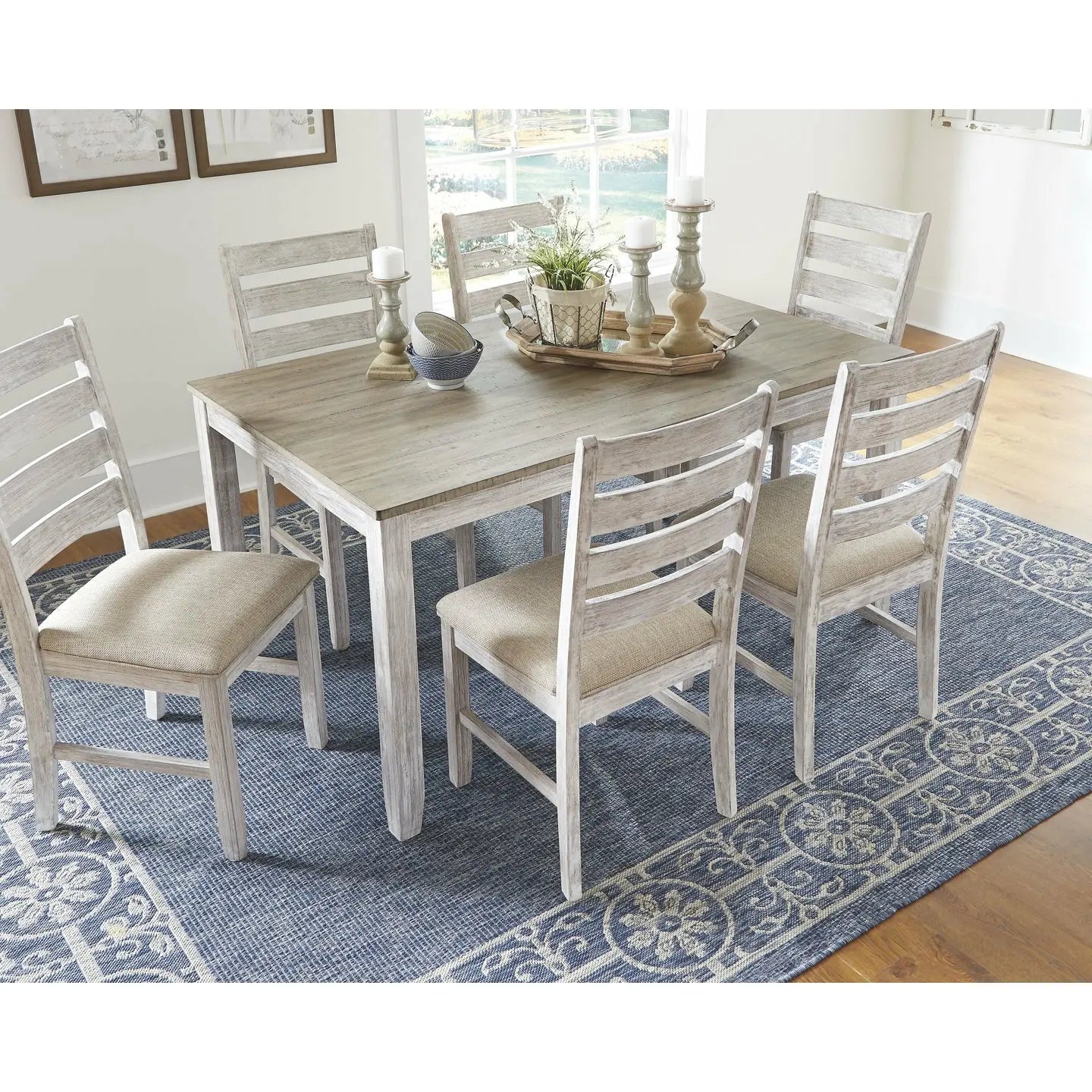 dark brown and white dining table