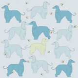 Afghan hound in sea breeze colours repeat surface pattern design 