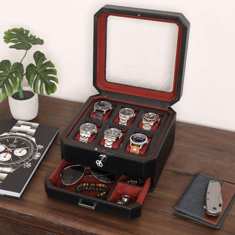 Le Tanneur - Coffret 8 montres en cuir avec vitre