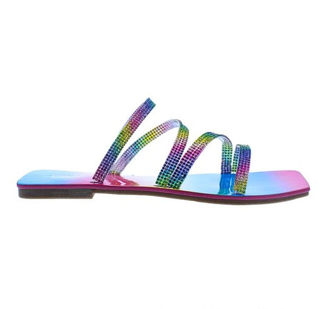 Asia Rhinestone Sandal-Rainbow – Shoe Limitless