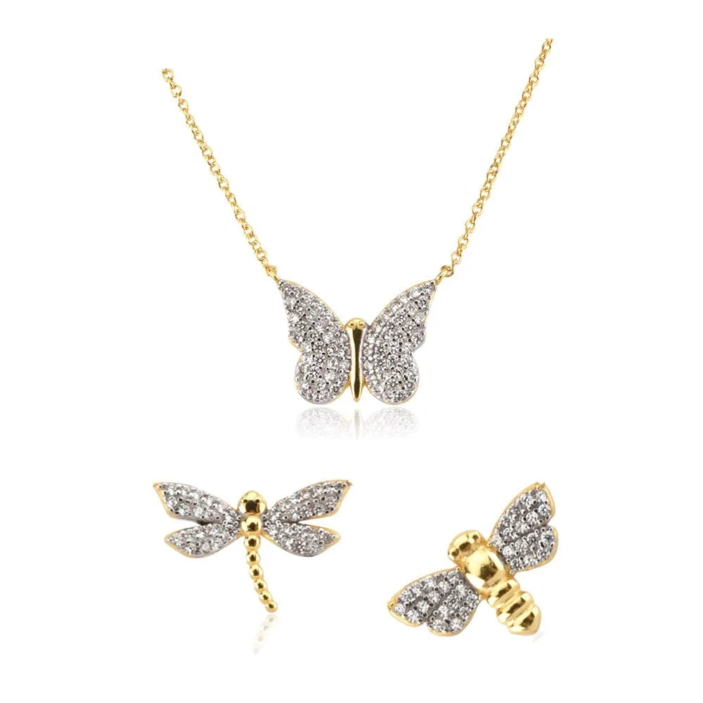 Julia Sterling Silver Dragonfly Bee Butterfly Pendant