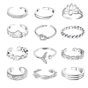Alexa 12 pcs Alloy Ring Set - Jeweglam