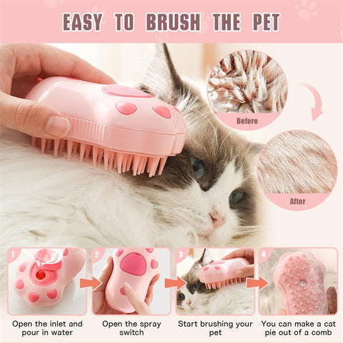 Aiitle Pink Cat Paw Steamy Brush