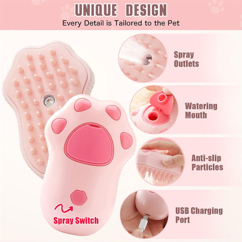 Aiitle Pink Cat Paw Steamy Brush